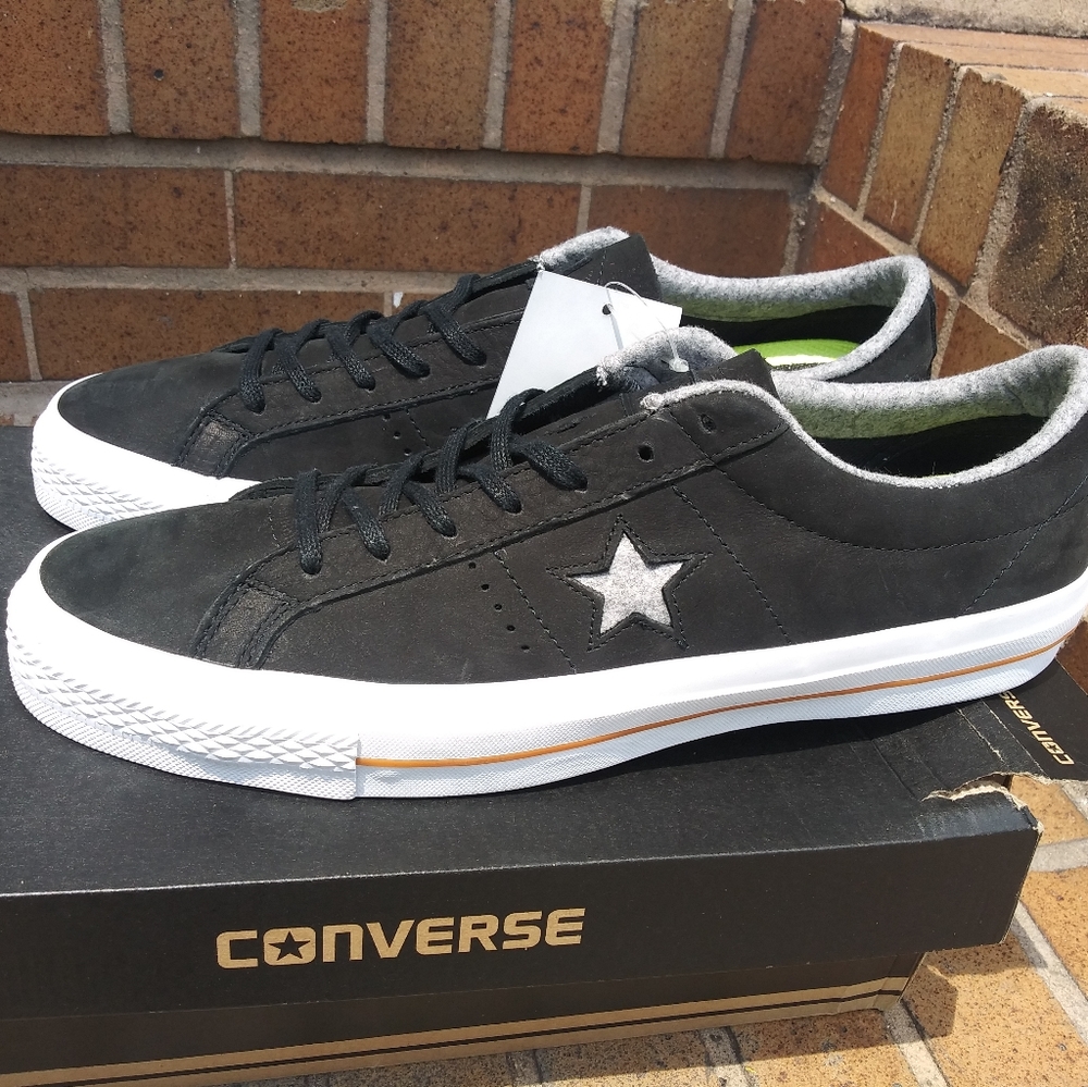 🆕Converse | Lunarlon One Star Ox Low Top Shoes in Black/grey Mens Size 11.5